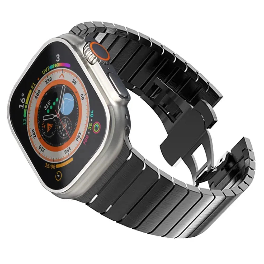 Titanium Strap For Apple watch Band 40 46 42 44 45 49mm Stainless Steel Wristband Strap For iWatch Series 10/9/8/7/6/5/4 Ultra